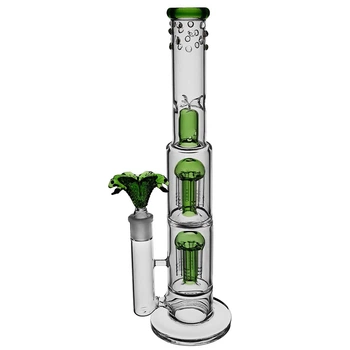 Бонг Из Толстого Стекла С 2 Перколяторами "Smoky Cobra Green"