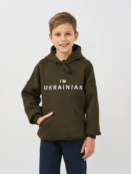 Дитяче тепле худі для хлопчика Smile Time Патріотичний I am UKRAINIAN ZT29-02-9-1 104 см Хакі (st_2000000154626)
