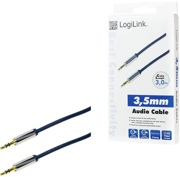 Кабель Logilink 2 x mini-jack 3.5 мм stereo 3 м Blue (4052792034424)
