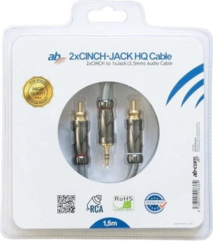 Kabel AB HQ 2 x Cinch – Jack 3.5 mm 1.5 m Black (8588005998369)