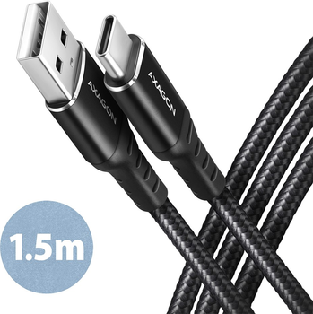 Кабель Axagon USB Type-C – USB-A 2.0 1.5 м Black (8595247906854)