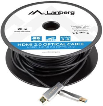 Кабель Lanberg HDMI – HDMI v2.0 20 м Black (5901969429817)