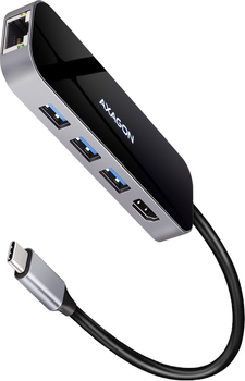 USB-hub Axagon HMC 3 x USB-A + HDMI + USB-C RJ-45 PD 100W (8595247906182)