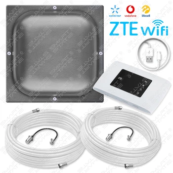 Комплект для 4G интернета с аккумулятором ZTE MF920U + антенна YUST 2 PRO усилением 18 дБи + кабели + переходники TS9 | Скорость до 150 Мбит/с | до 32 подключений | до 20 км от базовой станции