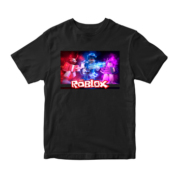 Футболка черная с оригинальным принтом онлан игры Roblox "Персонажы игры. Roblox. Роблокс" Push IT 7-8 лет ФП0119518 лет