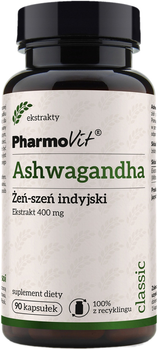 Suplement diety Pharmovit Zen-szen indyjski Ashwagandha 90 kapsułek (5902811231572)