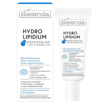Крем для обличчя Bielenda Hydro Lipidium бар'єрний сильно регенеруючий 50 мл (5902169051914)