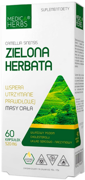 Suplement diety Medica Herbs Zielona Herbata 60 kapsułek (5907622656187)