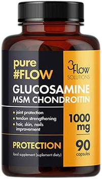 Suplement diety PureFlow Glucosamine MSM Chondroitin 90 kapsułek (5908258401790)
