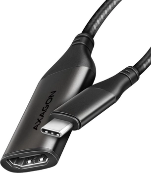 Adapter Axagon USB Type-C – HDMI 2.0 4K 60 Hz Aluminum 1.8 m Black (8595247907158)