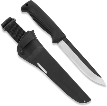 Нож Peltonen M95, без покрытия, чёрный, черный композитный чехол (FJP144)