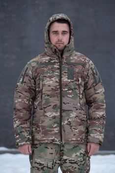 Мужская тактическая куртка с подкладкой Omni-Heat мультикам с липучками под шевроны M