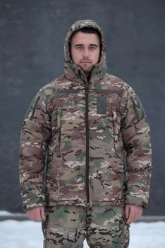 Чоловіча тактична куртка з підкладкою Omni-Heat мультикам з липучками під шеврони 2XL