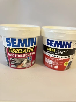 Комплект шпаклівок для швів та тріщин SEMIN FIBRELASTIC 1.5кг (стартова) та SEMIN SEM LIGHT 1л (Фініш ).