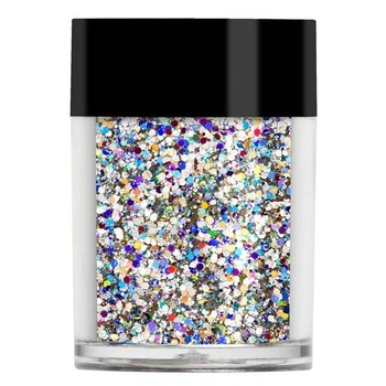 Сріблястий голограмний мульти-глітер Lecente Silver Holographic Multi Glitz Chunky Glitter (8,5 г)