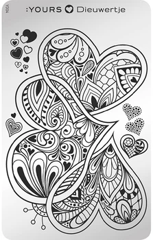 Пластина для стемпинга :YOURS Queen of Hearts Stamping Plate YD04