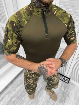 Тактическая рубашка убакс с коротким рукавом котон+стрейч Мультикам XL