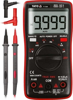 Мультиметр YATO True RMS LCD діапазон до 9999 (YT-73089) (5906083072833)