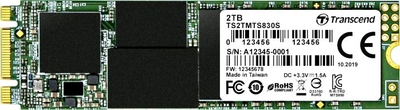 Dysk SSD Transcend 830S 2TB M.2 SATA III 3D-NAND TLC (TS2TMTS830S)