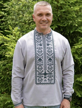 Чоловіча вишиванка V&V Повітряний XXL Сірий (470106193-023)