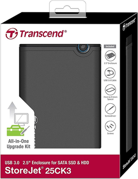 Zewnętrzna kieszeń Transcend StoreJet 25CK3 dla 2.5" HDD/SSD USB 3.1 (TS0GSJ25CK3)