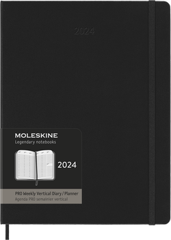 Щотижневик Moleskine 2024 вертикальний PRO великий 19х25 см чорний (8056598856606)