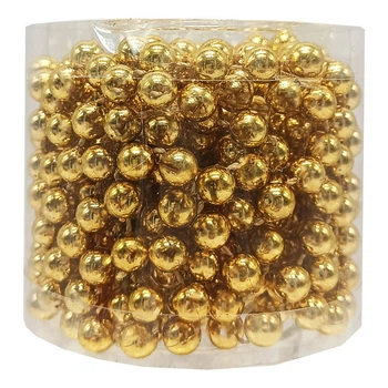 Декоративные бусы на елку 8070-8-5м(Gold) 8 мм, 5 метров Золотой