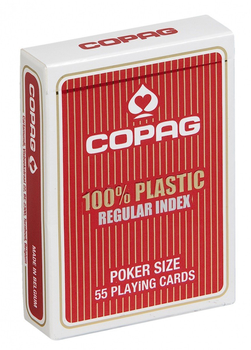 Karty do gry Cartamundi Poker Plastic Red Jumbo 1 talia x 55 kart (5411068400377)