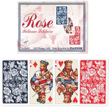 Карти гральні Piatnik Rose для пасьянсу 2 колоди x 55 карт (9001890204432)