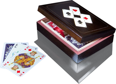 Drewniana karciarka z kartami Piatnik Lux 1 talia x 55 kart (9001890294785)