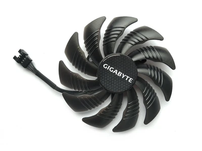 Вентилятор кулер для видеокарты Gigabyte GTX 1050 Ti 1060 1070 Ti RX 470 480 570 580 Everflow 87 мм 4-pin T129215SU (PLD09210S12HH GA91S2H)(№130.06)