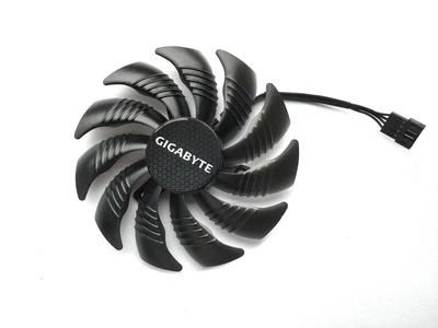 Вентилятор кулер для видеокарты Gigabyte GTX 1050 Ti 1060 1070 Ti RX 470 480 570 580 Everflow 87 мм 4-pin T129215SU (PLD09210S12HH GA91S2H)(№129.06)