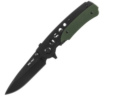 Спасательный Складной Нож для Выживания Mil-Tec One-Hand Black Olive 15305000