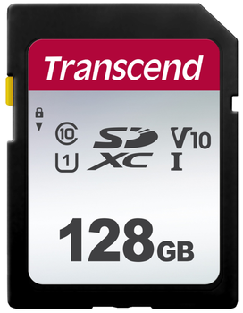 Карта памяти Transcend 300S SD 128GB Class 10 UHS-I U1 V10 (TS128GSDC300S)