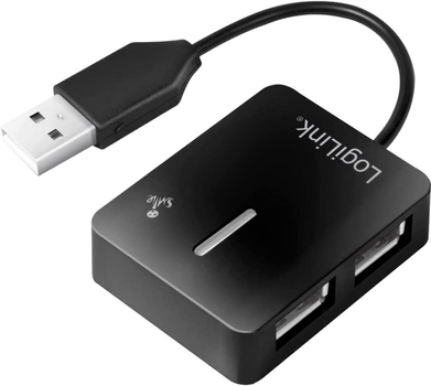 Hub USB LogiLink Smile 4-portowy USB 2.0 Czarny (4052792007848)