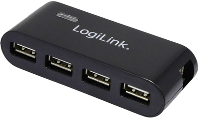 Hub USB LogiLink 4-portowy z zasilaczem Czarny (4260113570883)