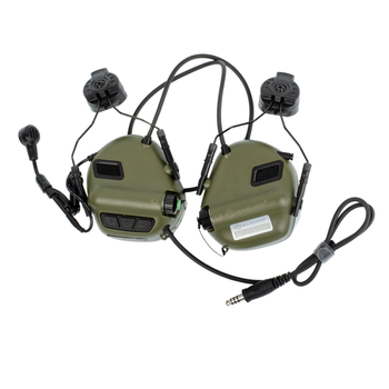 Активная гарнитура Earmor M32H Mark 3 MilPro с адаптерами на рельсы шлема