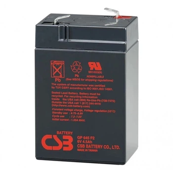 Аккумуляторная батарея CSB GP645 6V 4.5 Ah AGM VRLA