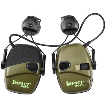 Водонепроникні тактично-військові навушники з активним шумопоглинанням навушники-шумодави для стрільби Impact Sport Олива