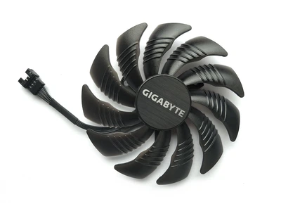 Вентилятор кулер для видеокарты Gigabyte GTX 1050 Ti 1060 1070 Ti RX 470 480 570 580 (orgnl) 87 мм Everflow T129215SU (PLD09210S12HH GA91S2H)(№130)