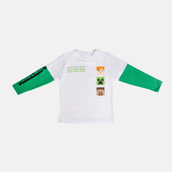 Дитяча футболка з довгими рукавами для хлопчика OVS 1834284 134 см White (8056781762486)