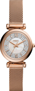 Женские наручные часы Fossil ES4836 Розовое золото с подсветкой