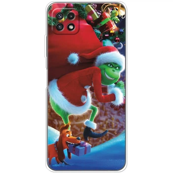 Силиконовый Чехол с Картинкой для Samsung Galaxy A22 5G (A226) Принт (Новогодний, Гринч) (44332-ysm2268)