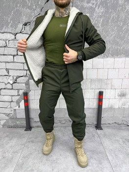 Тактичний зимовий теплий військовий комплект Split ( Куртка + Штани ), Камуфляж: Олива, Розмір: M