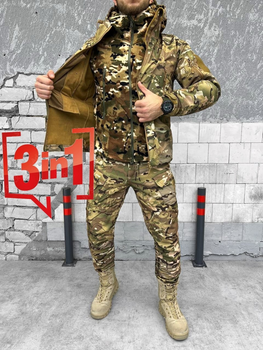 Тактический зимний теплый военный комплект SL/11 ( Куртка + Флиска + Штаны ), Камуфляж: Мультикам, Размер: M