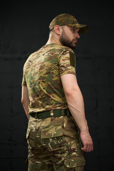 Тактическая футболка мультикам с липучками на плечах и карманом на молнии XXL