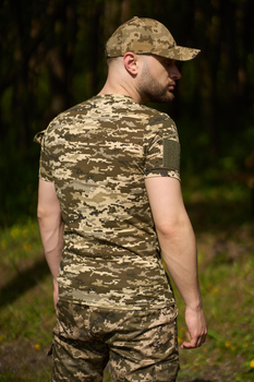 Тактична футболка піксель з липучками та кишенею на плечі M