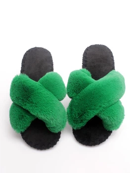 Жіночі домашні капці Family Story Іксики Зелені, 36-37, фетр (x02-13-37f)