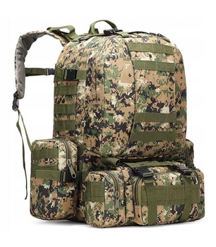 Штурмовий рюкзак сумка на плечі з додатковими підсумками 50 л камуфляж