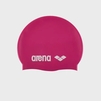 Шапка для плавания Arena CLASSIC SILICONE фуксия, белый Уни OSFM